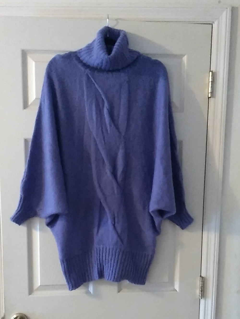 Cozy Lavender Turtleneck Sweater Poncho